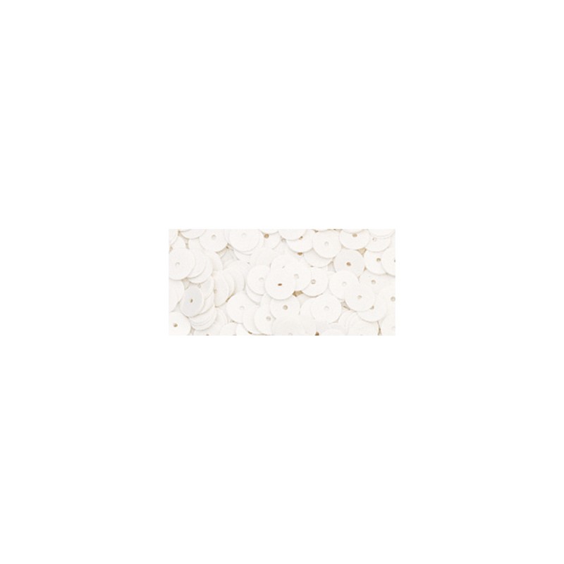 Paillettes lisses 6mm boîte 7g. blanc Paillettes lisses 6mm boîte 7g. blanc