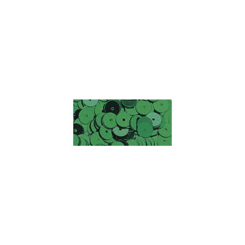 Paillettes lisses 6mm boîte 7g. vert Paillettes lisses 6mm boîte 7g. vert
