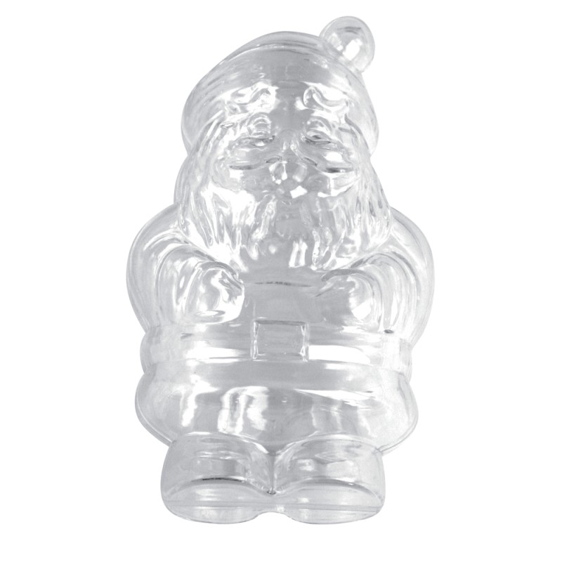 Père Noel en plastique 2 parties 13 cm transparent Père Noel en plastique 2 parties 13 cm transparent