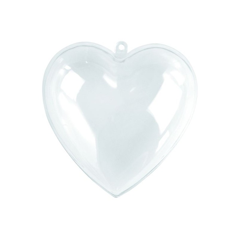 Coeur en plastique en 2 parties, 10 cm Coeur en plastique en 2 parties, 10 cm