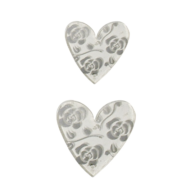 Coeurs acryliques 3.5+4.5 cm sct. 6 pces Coeurs acryliques 3.5+4.5 cm sct. 6 pces