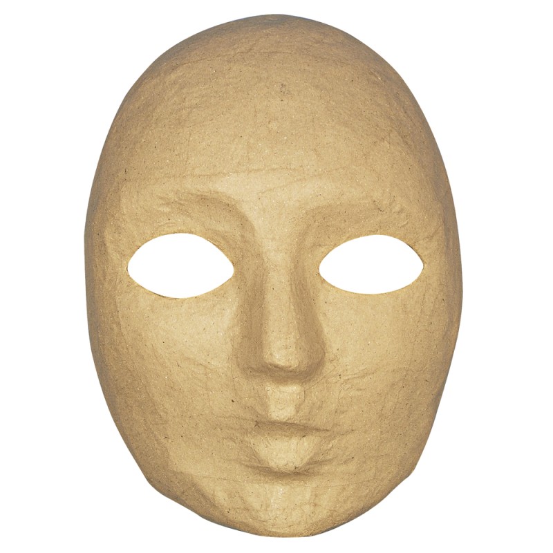 Masque en papier-maché naturel : Visage Masque en papier-maché naturel : Visage
