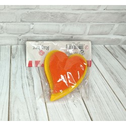 Coeurs en feutrine orange et jaune