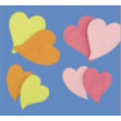 Felt hearts, 6+8 cm, 2 colors, 4 pieces
