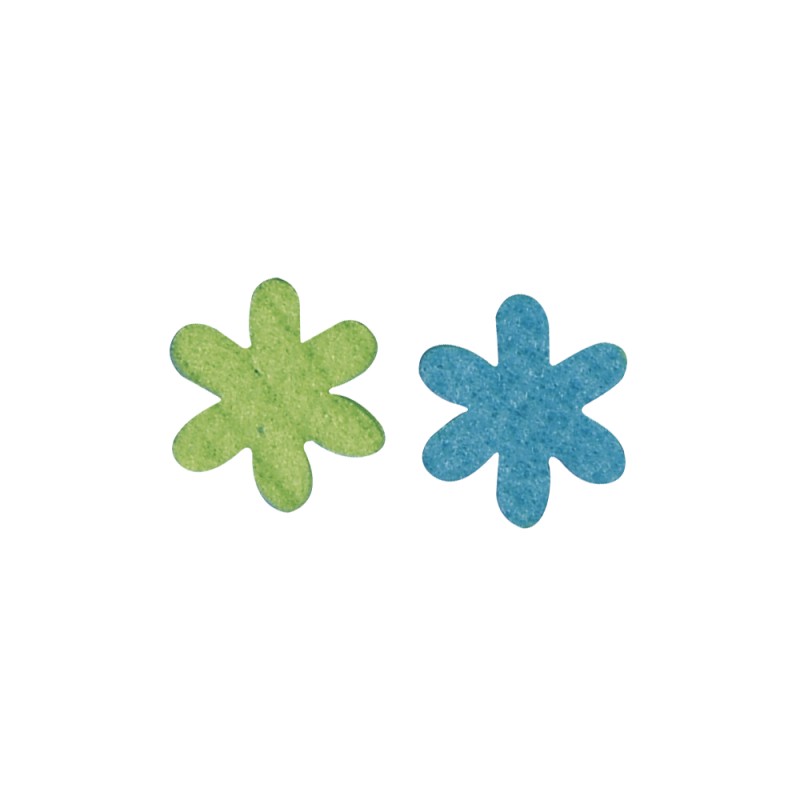 Fleurs étoilées en feutrine de 3 cm - 2 couleurs - 12 pièces Fleurs étoilées en feutrine de 3 cm - 2 couleurs - 12 pièces