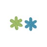 Fleurs étoilées en feutrine de 3 cm - 2 couleurs - 12 pièces