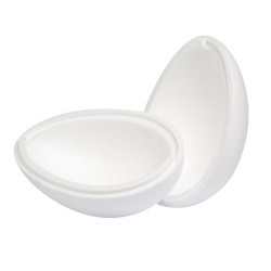 Oeuf en polystyrène - 2 parties - hauteur 20 cm