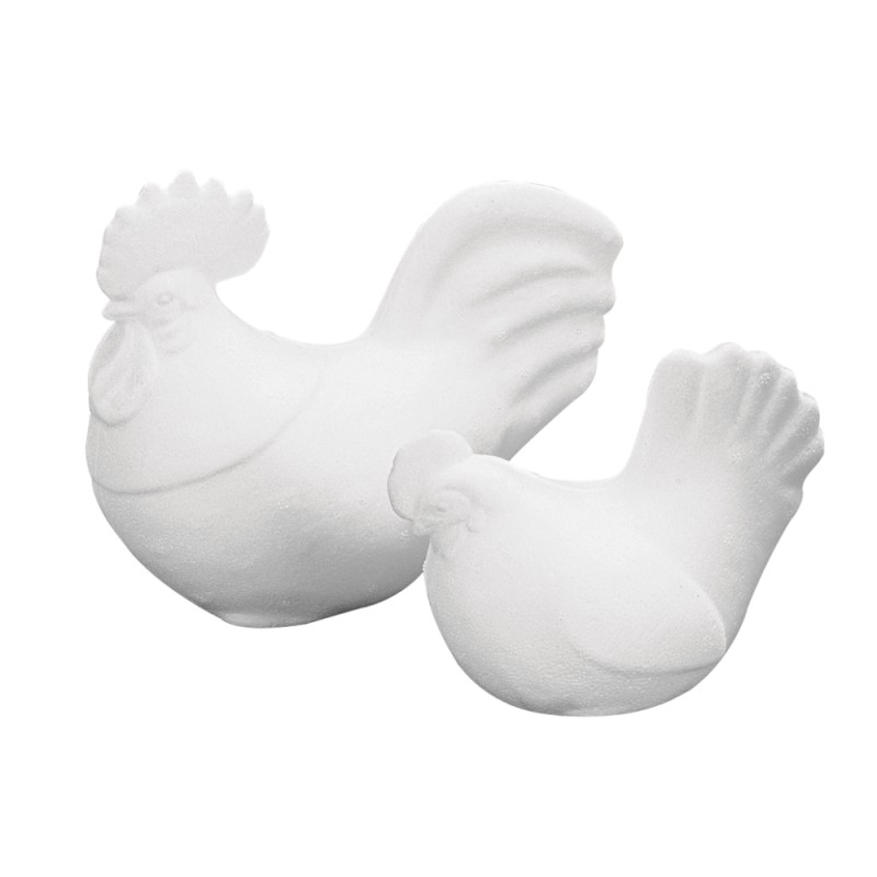 Poule en polystyrène 14 cm Poule en polystyrène 14 cm