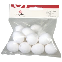 Cotton eggs - white - in a bag