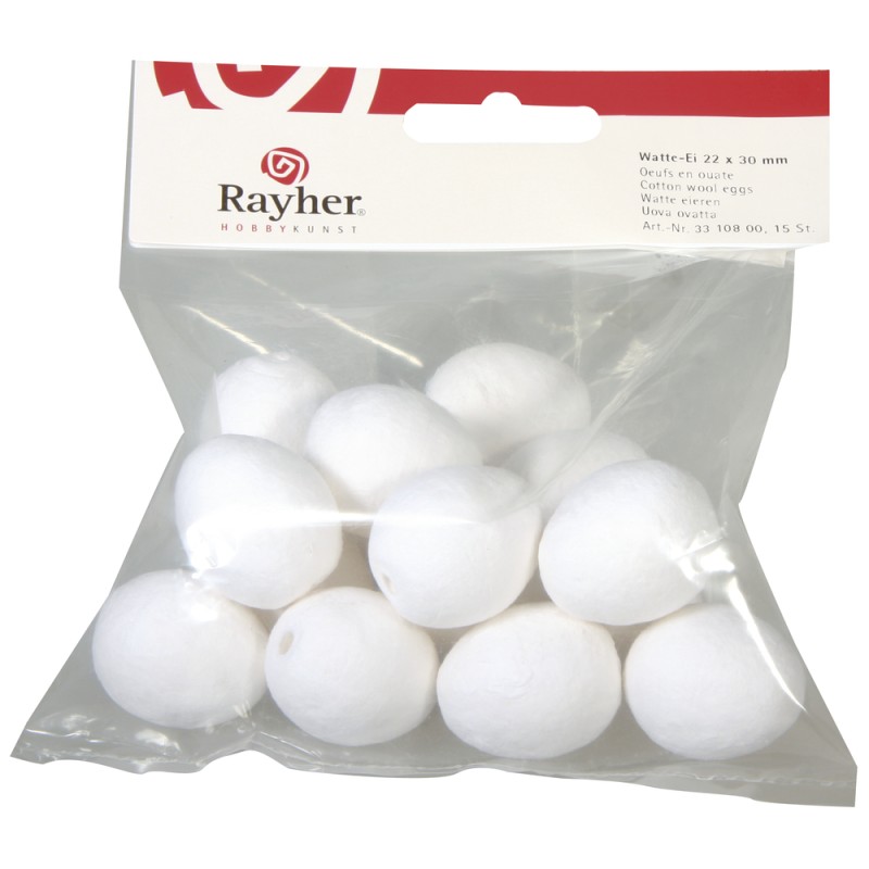 Cotton eggs - white - in a bag Cotton eggs - white - in a bag