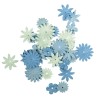 Mixed paper flowers 1.5-2.5 cm. 4 kinds tube 36 pieces