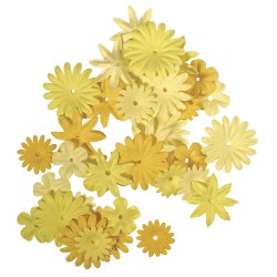 Mélange de fleurs en papier 1.5-2.5 cm. 4 sortes. tube 36 pièces