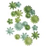 Mixed paper flowers 1.5-2.5 cm. 4 kinds tube 36 pieces