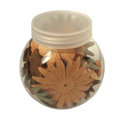 Mélange de fleurs en papier 2.5-7cm. 5 sortes. 24 pièces