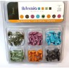 60 Parisian fasteners of different colors