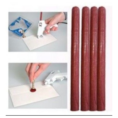 Cire à cacheter - 4 Bâtons à mèche rouge