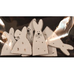 Miniatures Lapins en bois  - 6 pièces