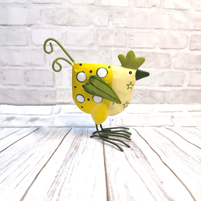 Painted metal rooster 8cm