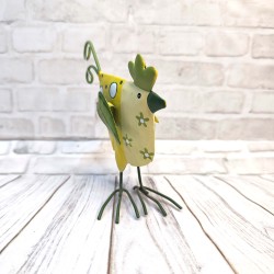 Painted metal rooster 8cm