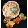 Panier osier avec 4 champignons 3cm