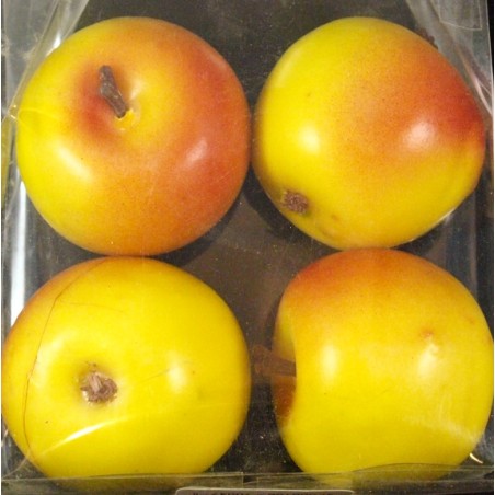 4 decorative apples yellow