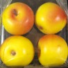 4 pommes plastique de 4 cm jaunes