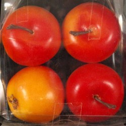 4 decorative apples, 4 cm plastic