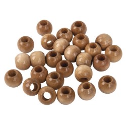 Natural polished wooden beads