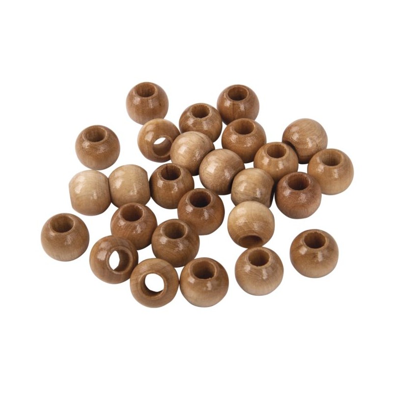 Natural polished wooden beads