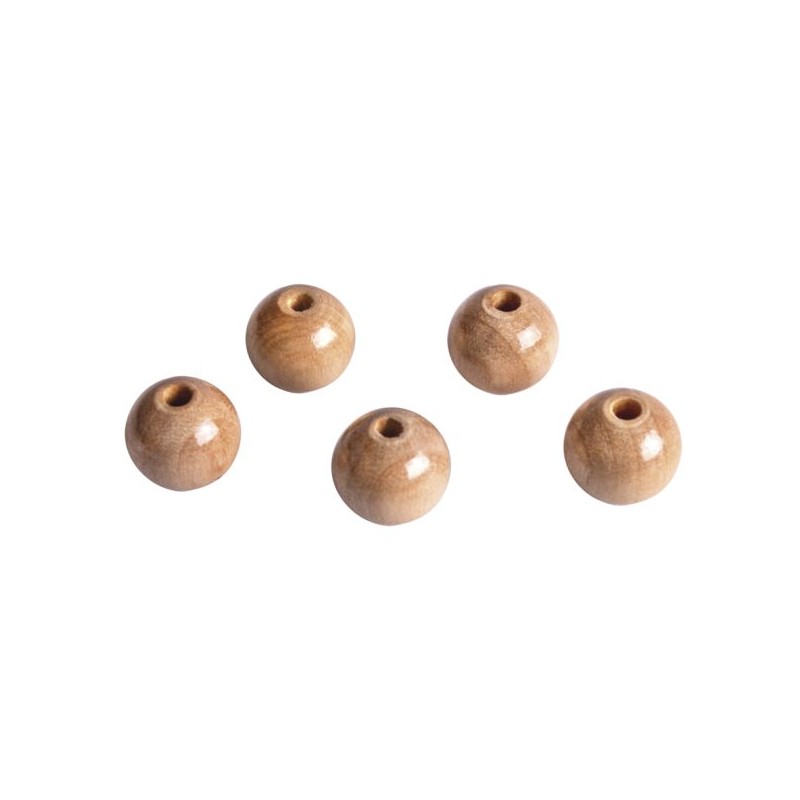 Natural polished wooden beads