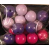Polished and colored round wooden beads