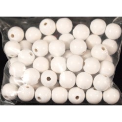 Perles en bois rondes polies et  colorées