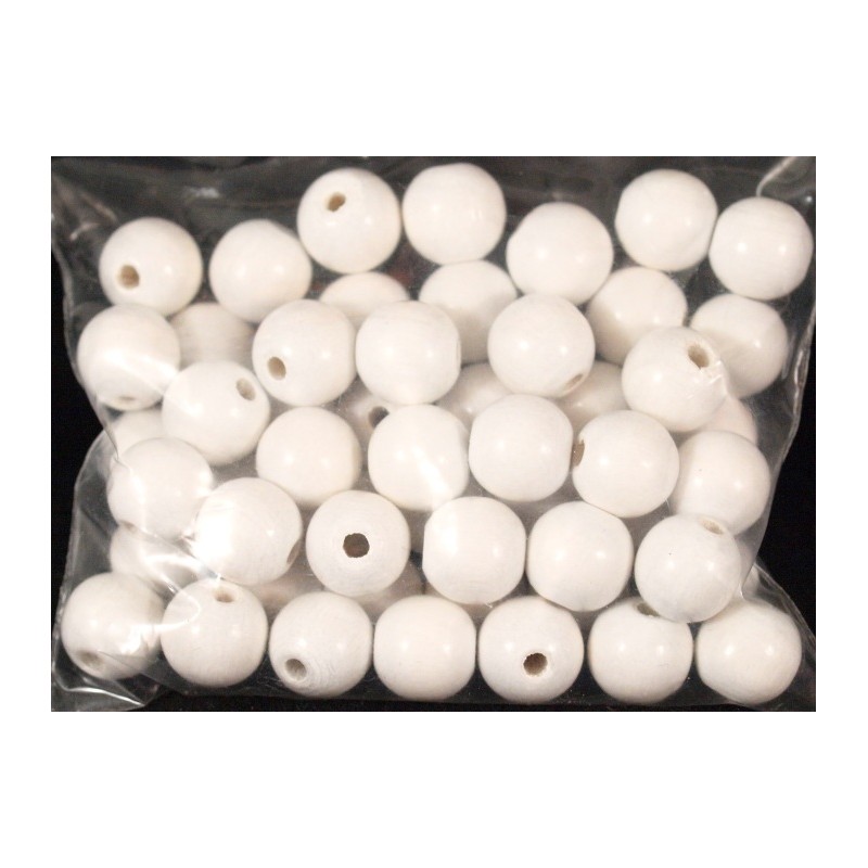 Perles en bois rondes polies et  colorées