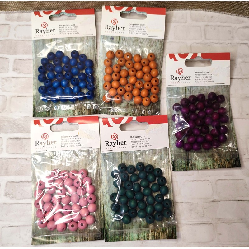 Perles en bois mates rondes
