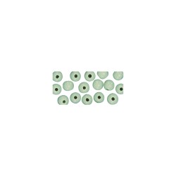 Polished and colored round wooden beads