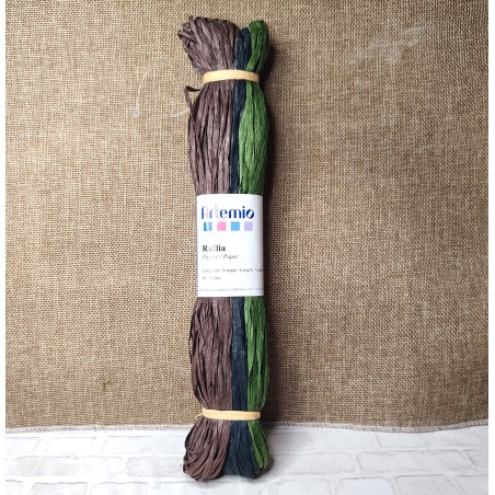 3 strands of 18mm raffia in different colors (3 x 45m) – 50g